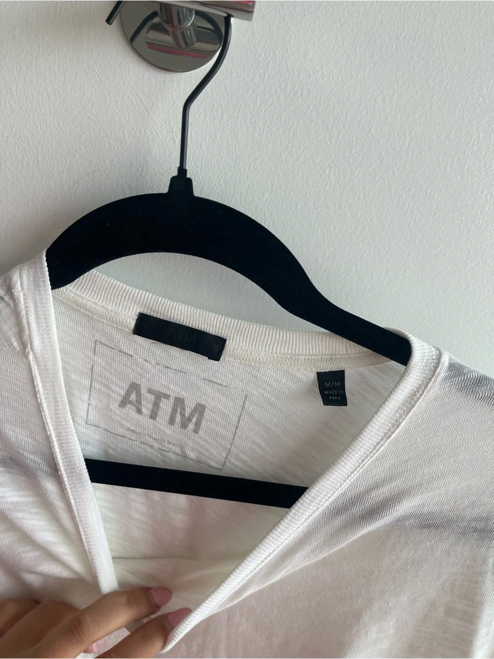 ATM White Crew Neck T-Shirt